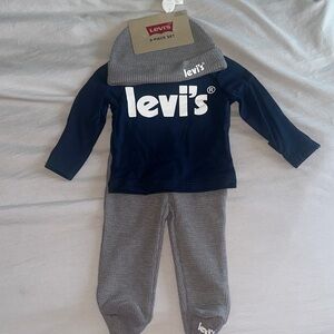 Levi's Navy and Gray Baby Set